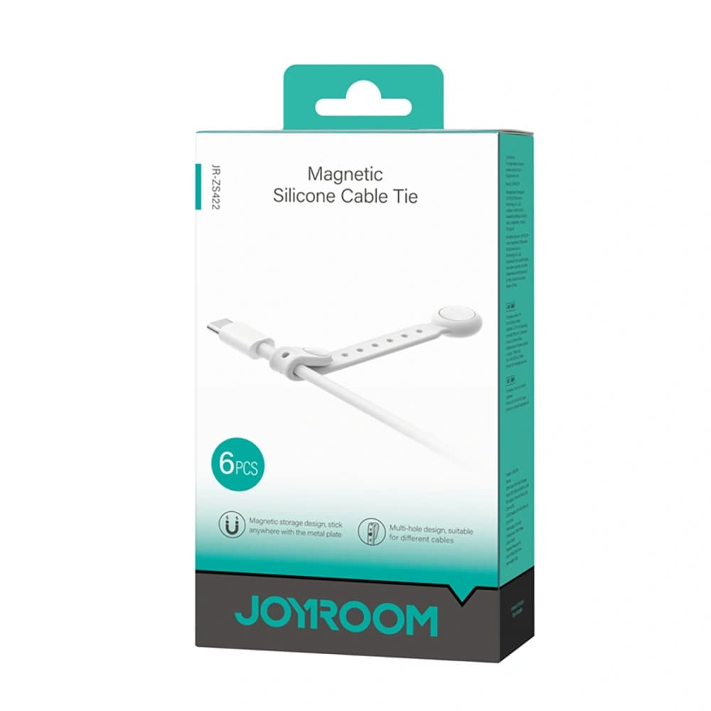 Joyroom JR-ZS422 legătură de cablu din silicon cu magnet alb [6 PACHET]. - 4