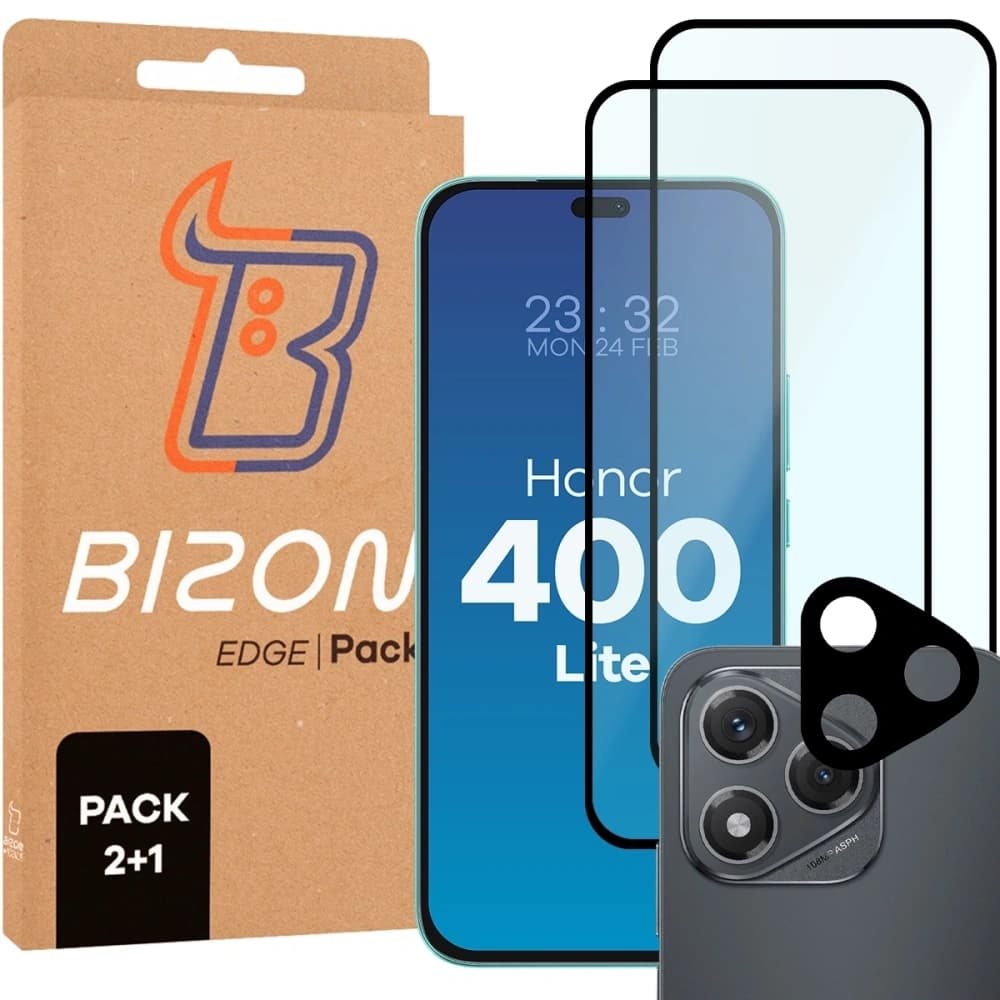 Bizon Edge 2 Pack 2x tvrzené sklo + 1x ochrana objektivu Honor 400 Lite 5G - 1
