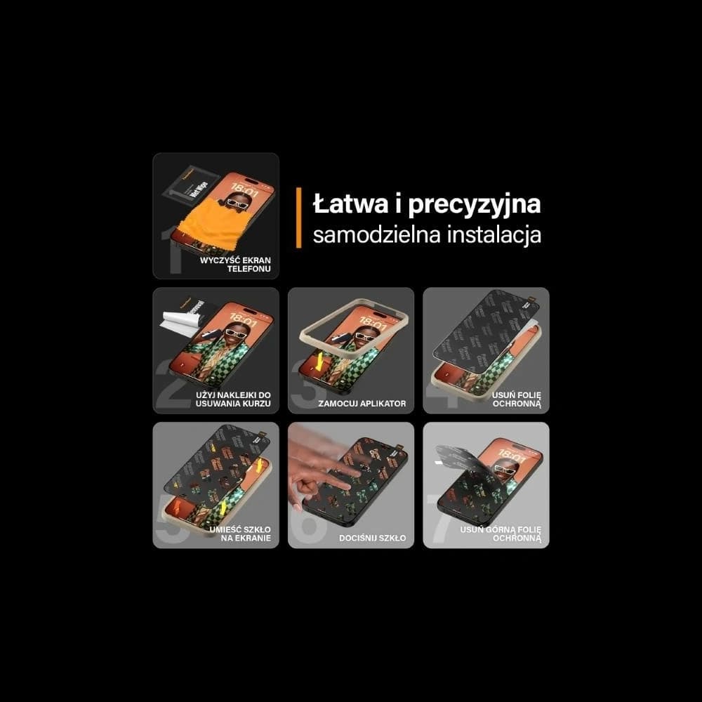 PanzerGlass Ultra-Wide Fit Apple iPhone 15 Pro Max 2in1 Screen Protection Anti-reflective+Anti-Blue Easy Aligner - 14