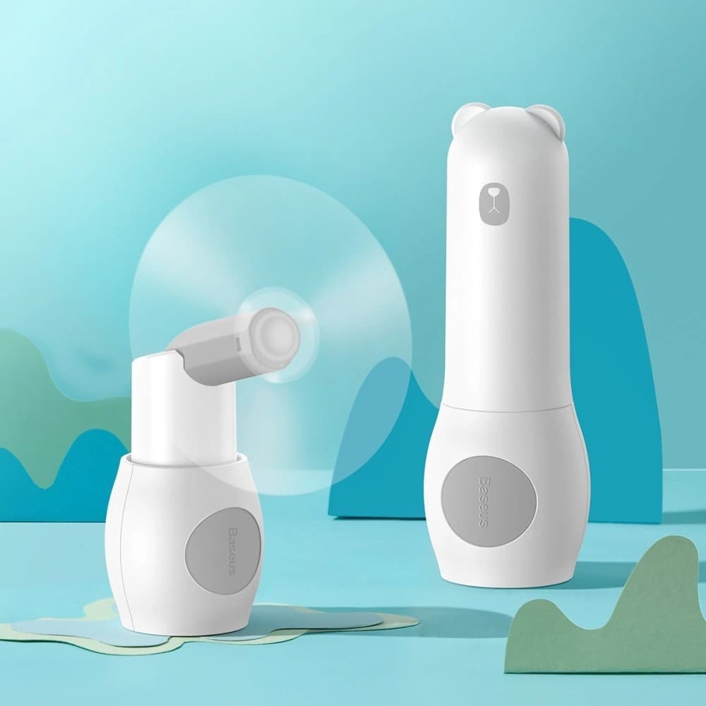 Baseus Tragbarer Handventilator Tricolor Bär (weiß) - 6