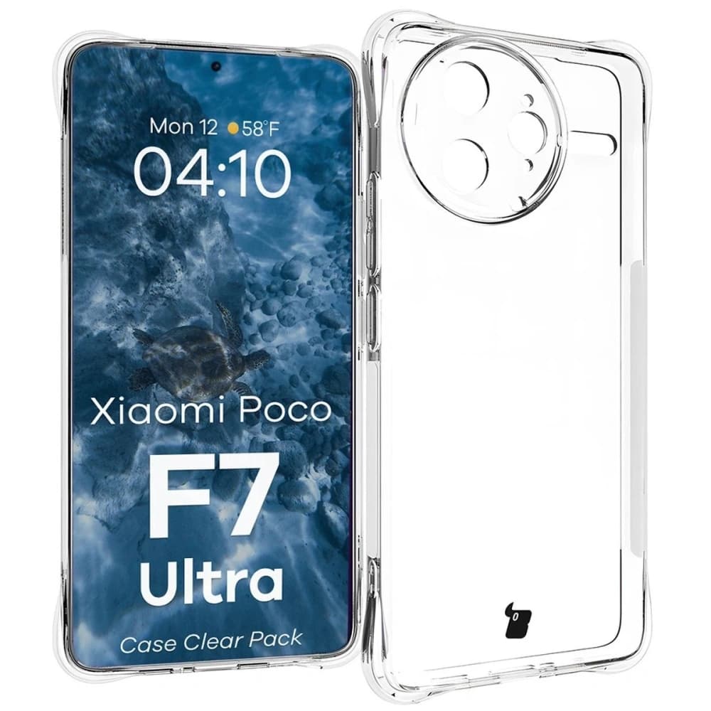 Bizon Case Clear Pack Hülle + 2x Bildschirmglas Xiaomi Poco F7 Ultra - 3