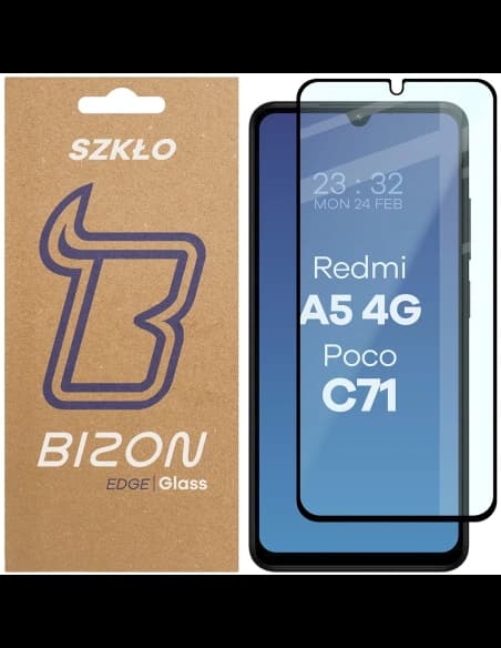 Bizon Glass Edge 2 Xiaomi Redmi A5 4G / Poco C71 schwarzer Rahmen