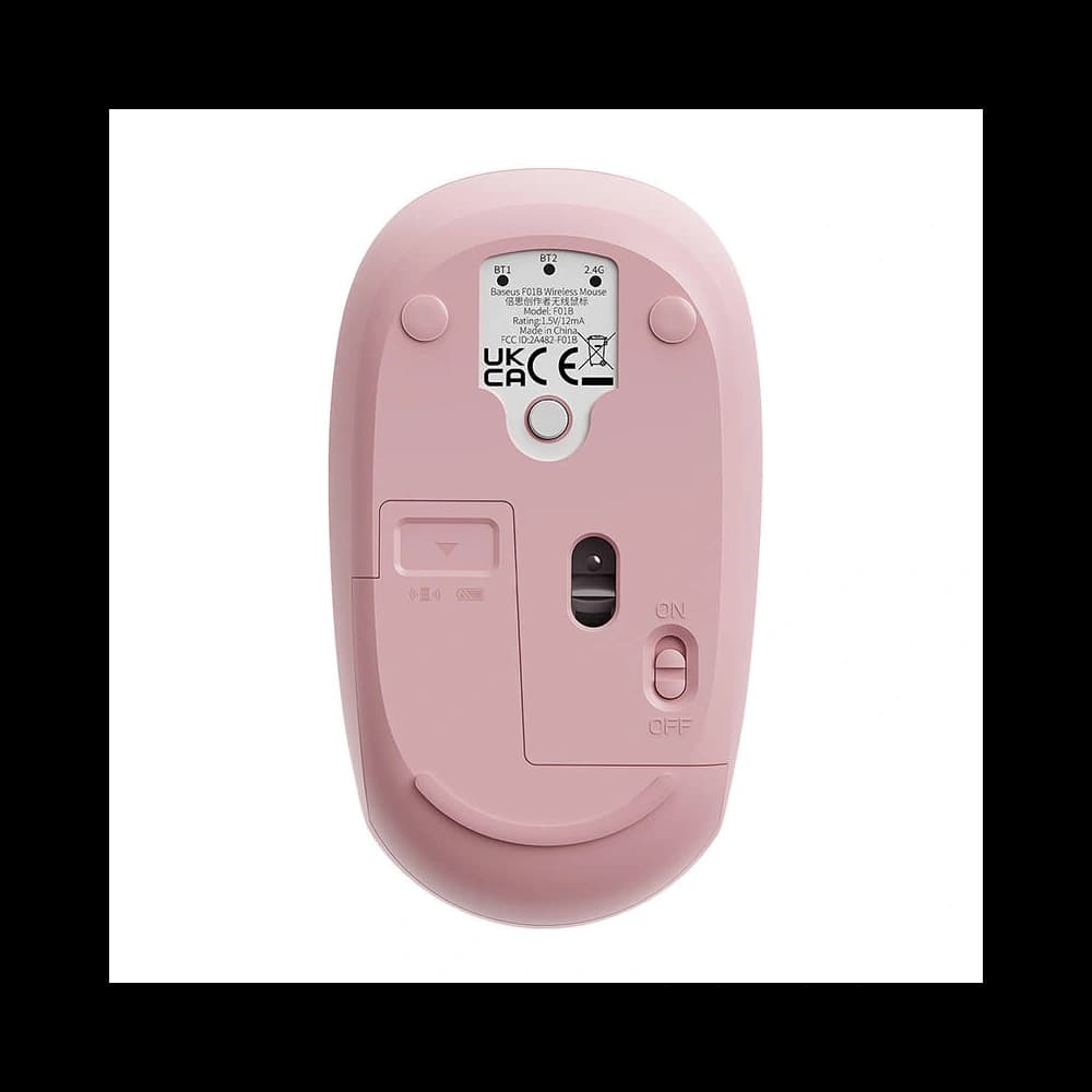 Baseus F01B Tri-Mode Wireless Mouse 2.4G BT 5.0 1600 DPI (pink) - 3