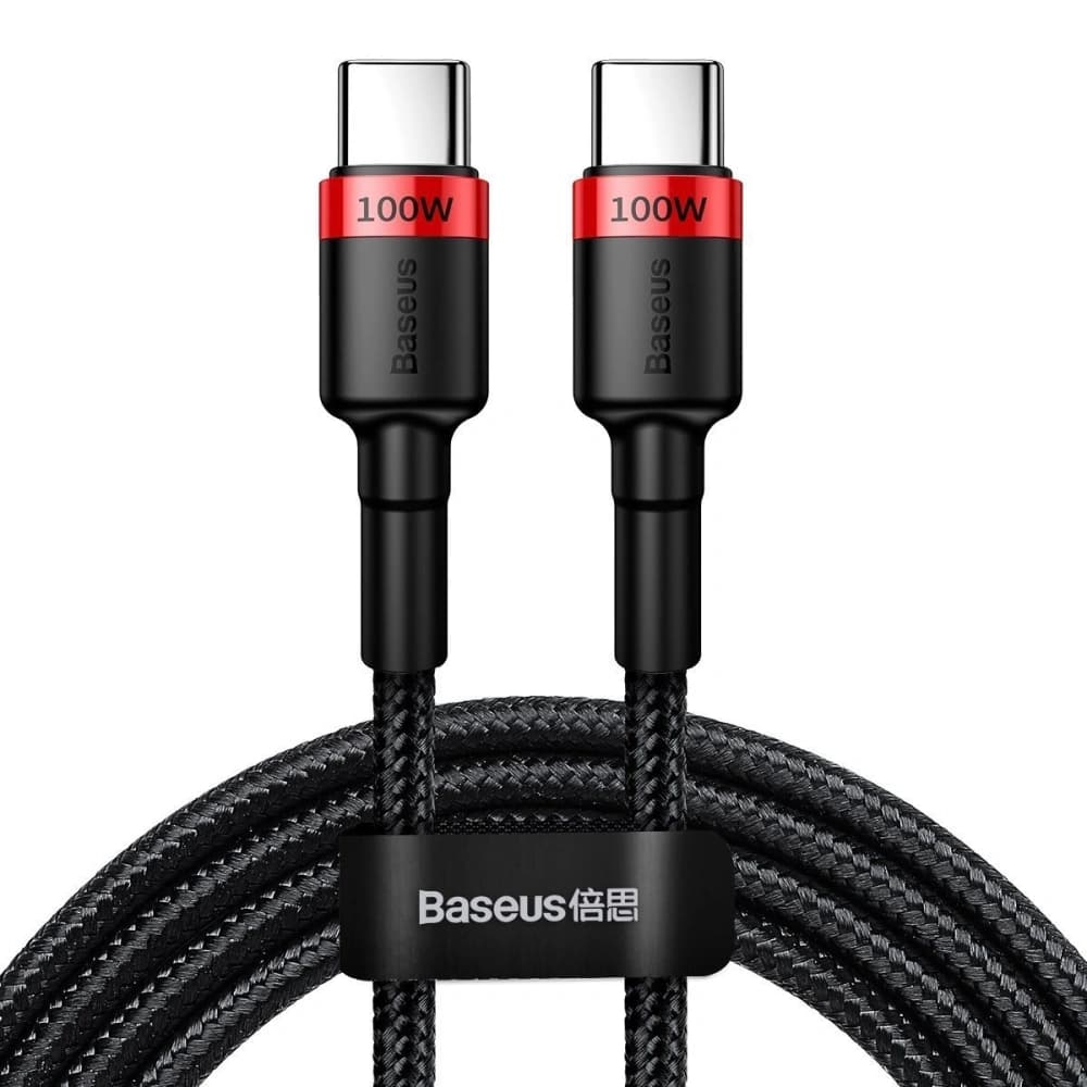 Baseus USB-C-Kabel Cafule, QC 3.0, PD 2.0, 100W, 5A, 2m (rot/schwarz) - 1