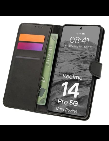 BIZON Husa Pocket Realme 14 Pro 5G neagră