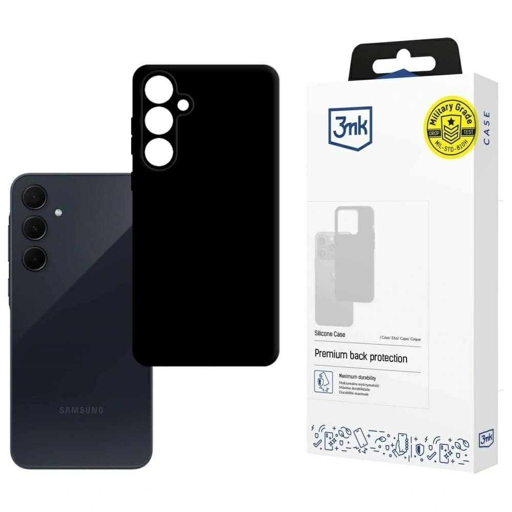 Husa din silicon 3MK pentru Samsung Galaxy A35 5G neagră - 1