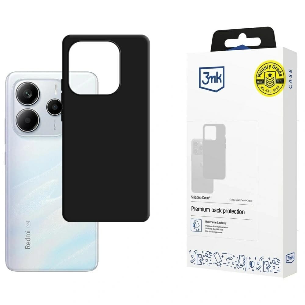 3MK silikonový kryt Xiaomi Redmi Note 14 5G černý