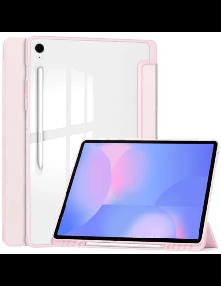 Husa Bizon Tab Clear Matt pentru Samsung Galaxy Tab S10 FE+ Plus roz