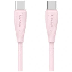 USAMS Green Series SJ716 USB-C / USB-C Kabel 60W 1m pink