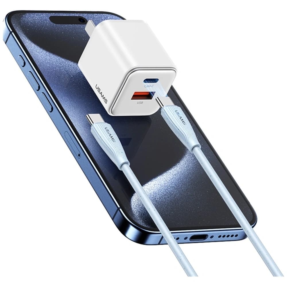 USAMS Green Series SJ716 USB-C / USB-C Kabel 60W 1m pink - 6