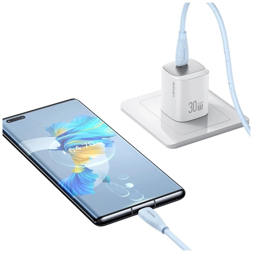 USAMS Green Series SJ716 USB-C / USB-C Kabel 60W 1m pink - 7