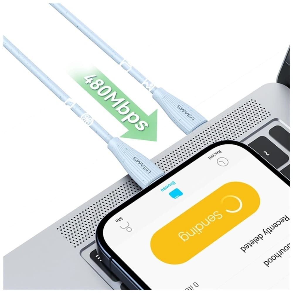 USAMS Green Series SJ716 USB-C / USB-C Kabel 60W 1m pink - 9