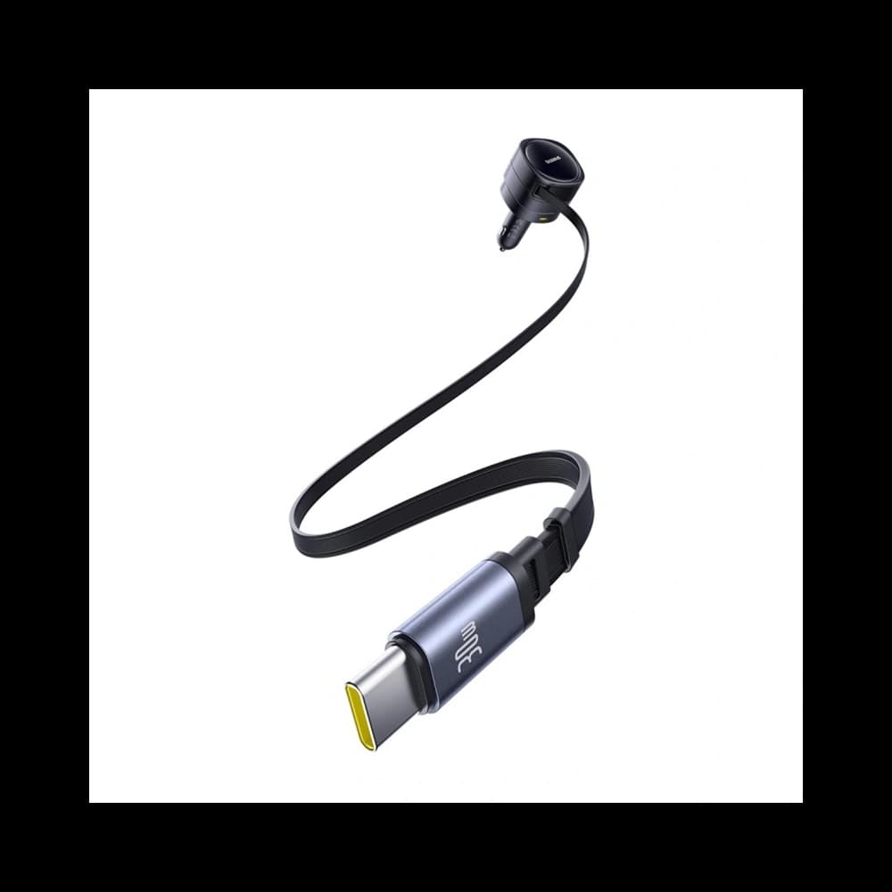 Baseus Enjoyment Max Autós Töltő USB-A, USB-C 2xUSB-C Kábellel 90W Fekete - 5