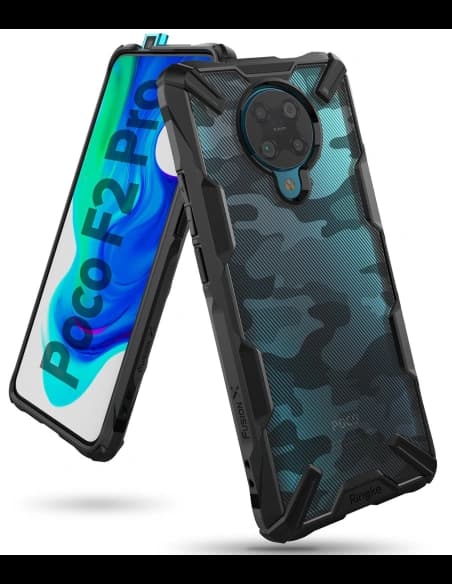 Etui Ringke Fusion-X Pocophone F2 Pro/Redmi K30 Pro Camo (Moro) Negru