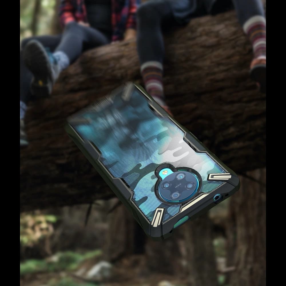 Etui Ringke Fusion-X Pocophone F2 Pro/Redmi K30 Pro Camo (Moro) Negru - 6