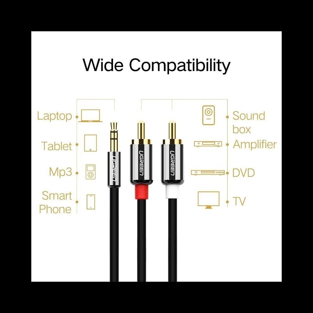 UGREEN 3,5mm Jack to 2RCA (Cinch) Cable 1.5m
 - 2