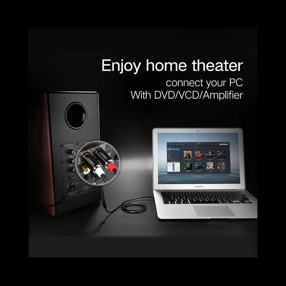 UGREEN 3,5mm Jack to 2RCA (Cinch) Cable 1.5m
 - 3