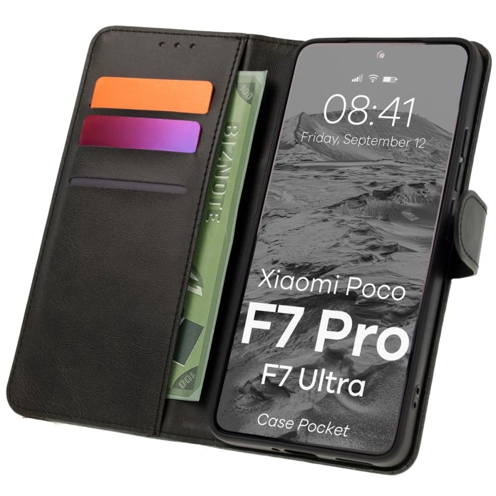 Bizon tok zseb Xiaomi POCO F7 Pro / F7 Ultra fekete
