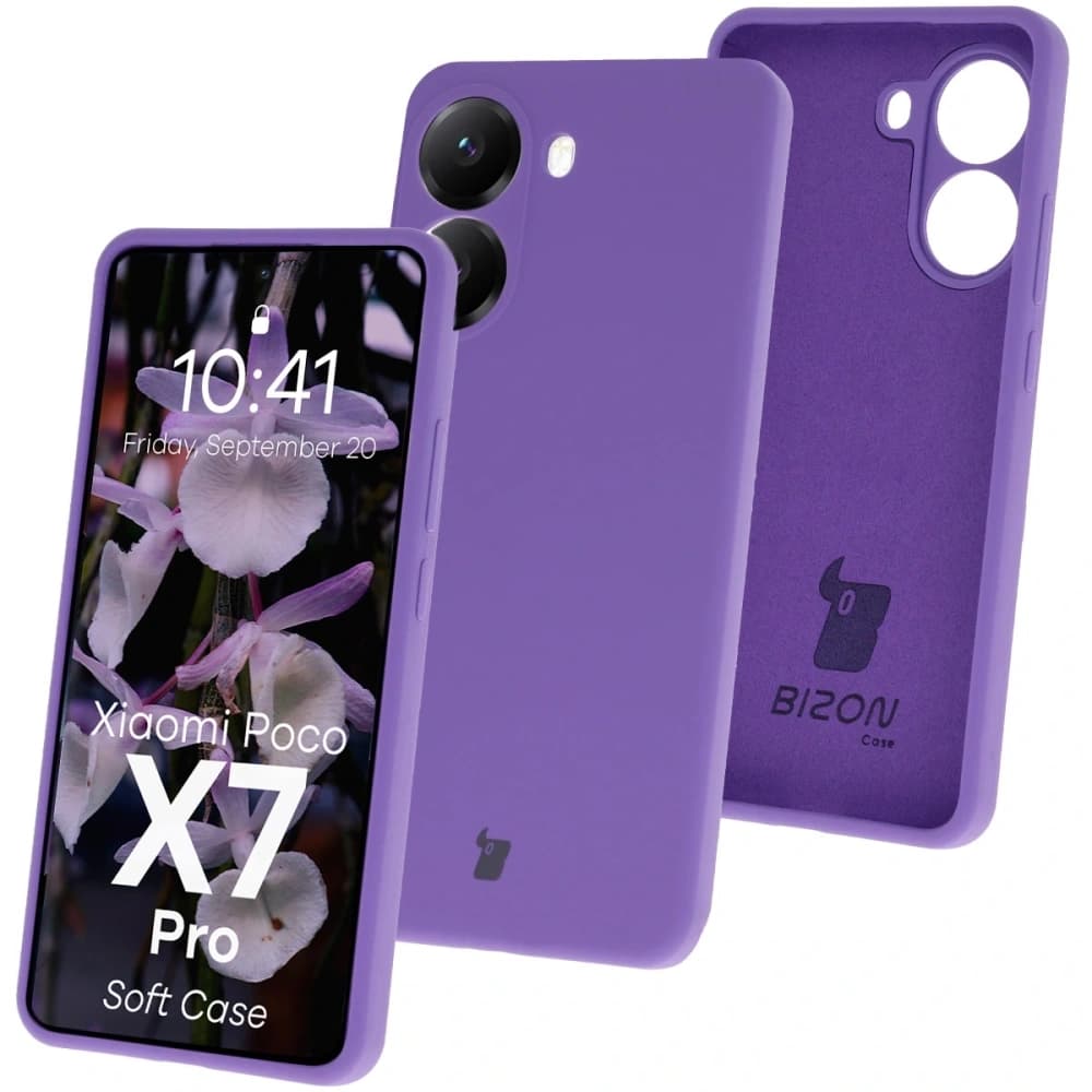 Husă moale Bizon pentru Xiaomi POCO X7 Pro, violetă - 1