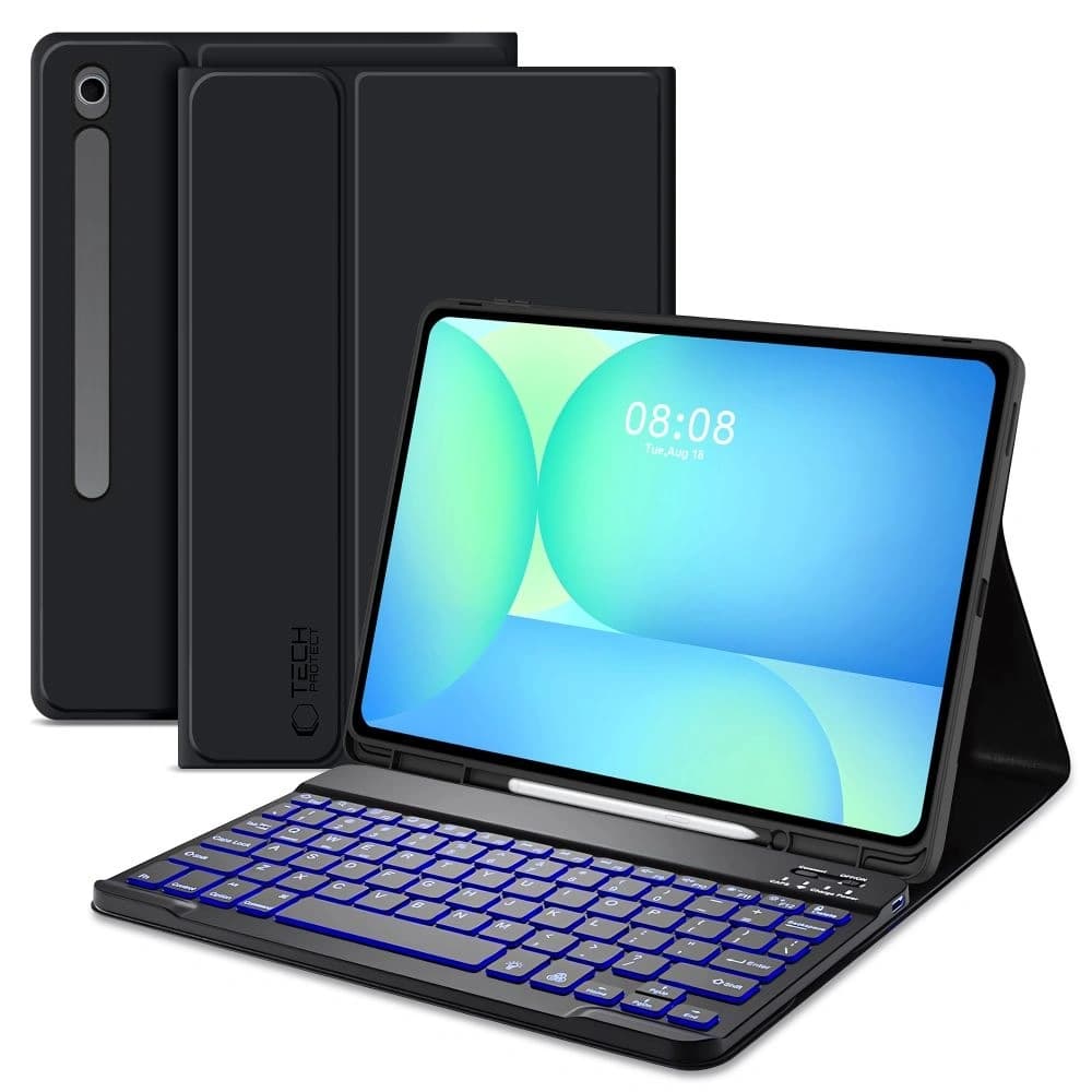Tech-Protect SmartCase Pen + Tastatură Samsung Galaxy Tab S10 FE+ Plus 13.1 X620 / X626b Negru