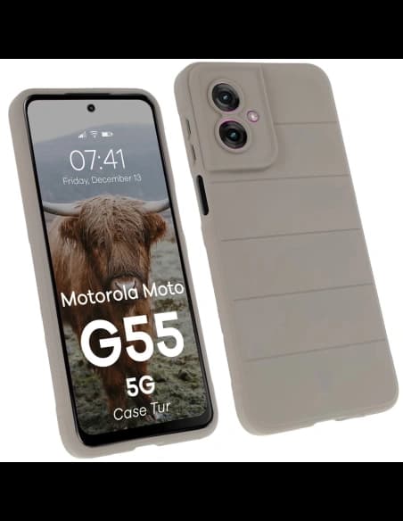 Bizon Case Tur Motorola Moto G55 5G hellgrau