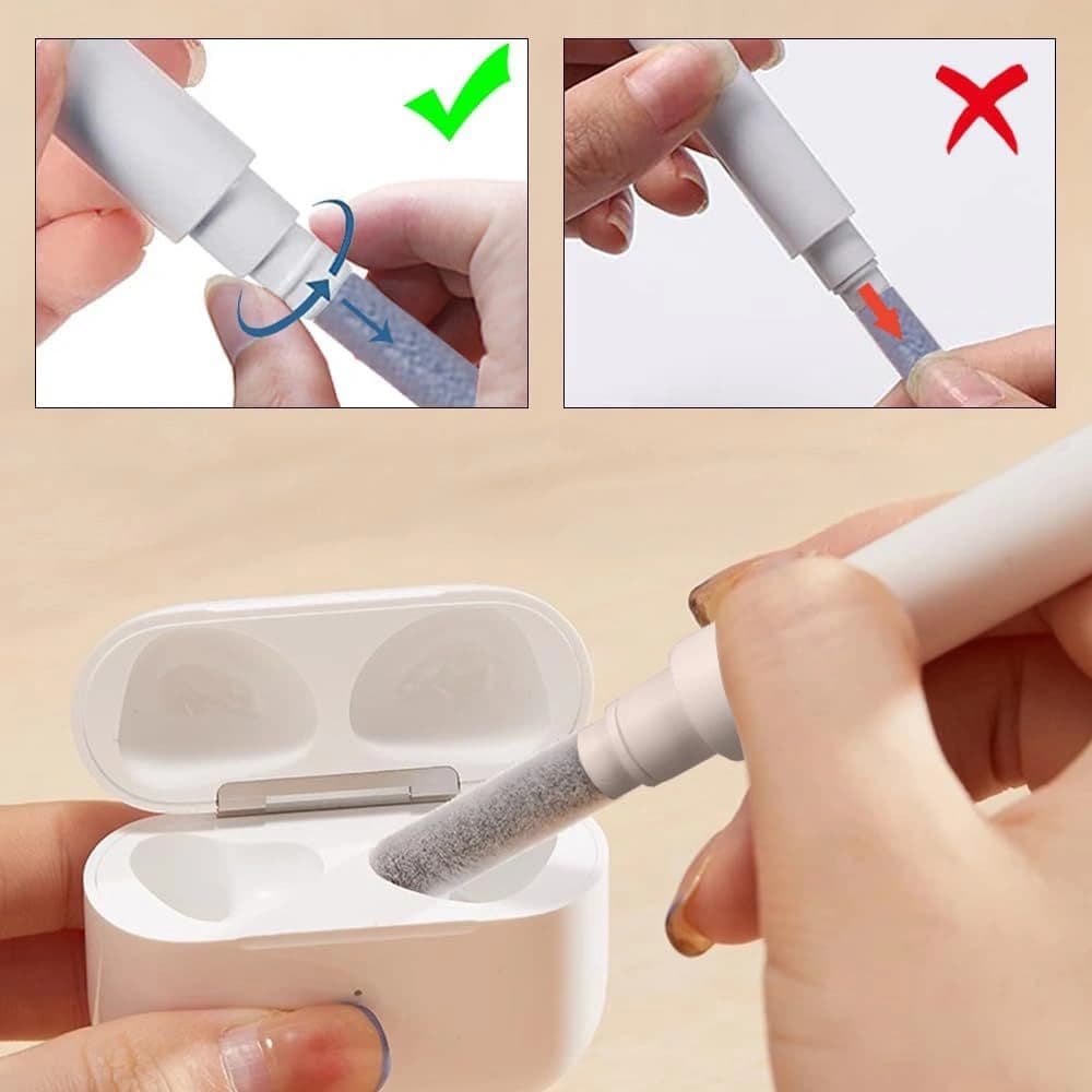 Zestaw czyszczący Tech-Protect CS02 Cleaner Set 3in1 For Earphone White - 3