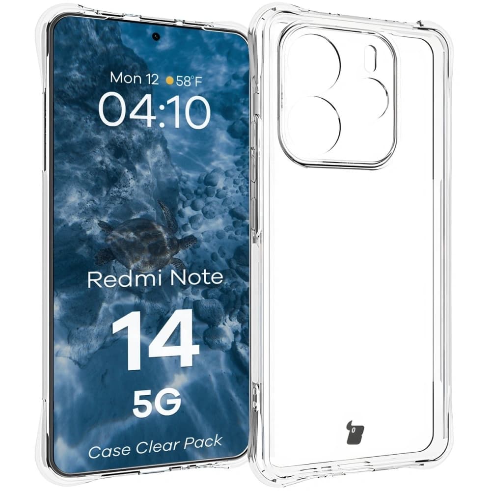 Bizon Case Clear Pack pouzdro + 2x sklo na displej Xiaomi Redmi Note 14 5G - 3