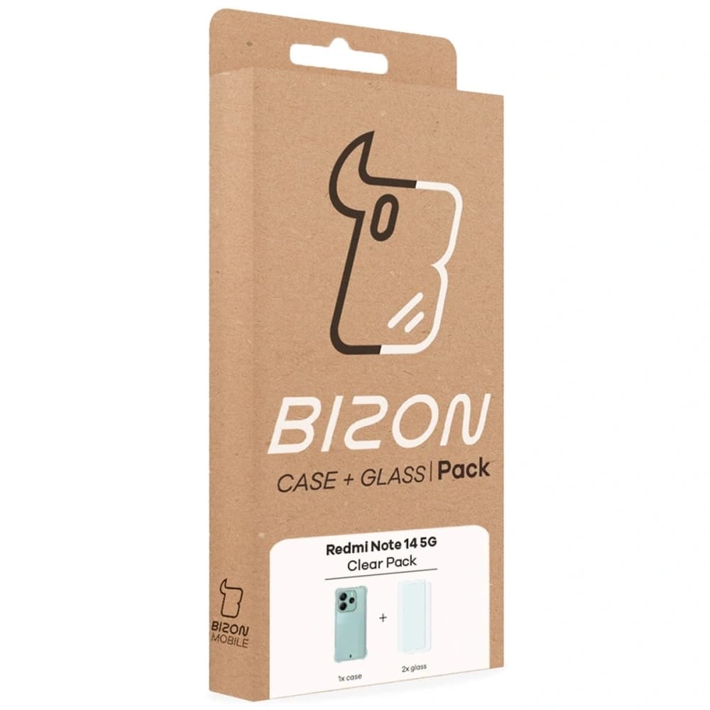 Bizon Case Clear Pack pouzdro + 2x sklo na displej Xiaomi Redmi Note 14 5G - 9
