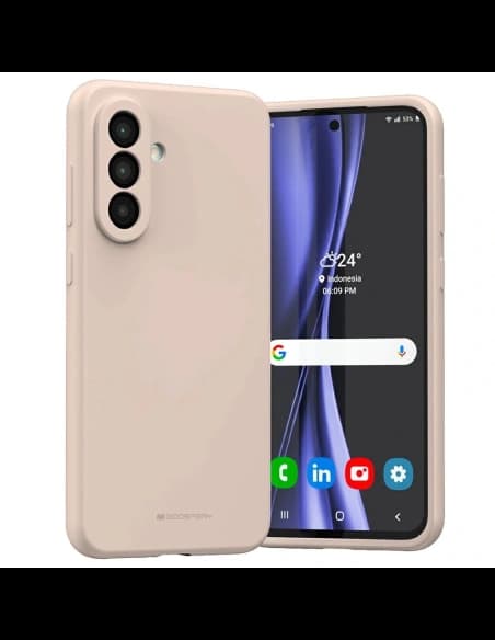 Etui Mercury Silicone do Samsung Galaxy A56 różowo-piaskowy