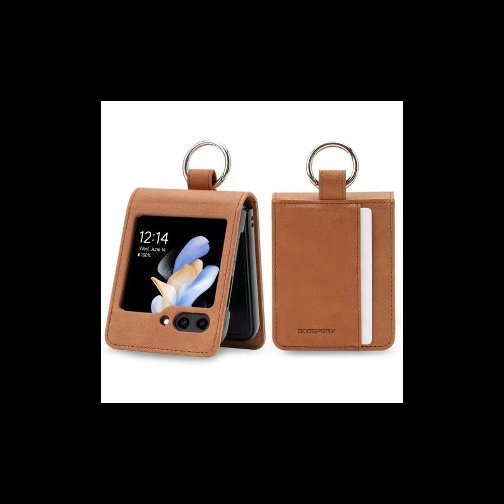 Caz de bază Mercury pentru jurnal Samsung Galaxy Z Flip 6 / 7 FE maro deschis - 2