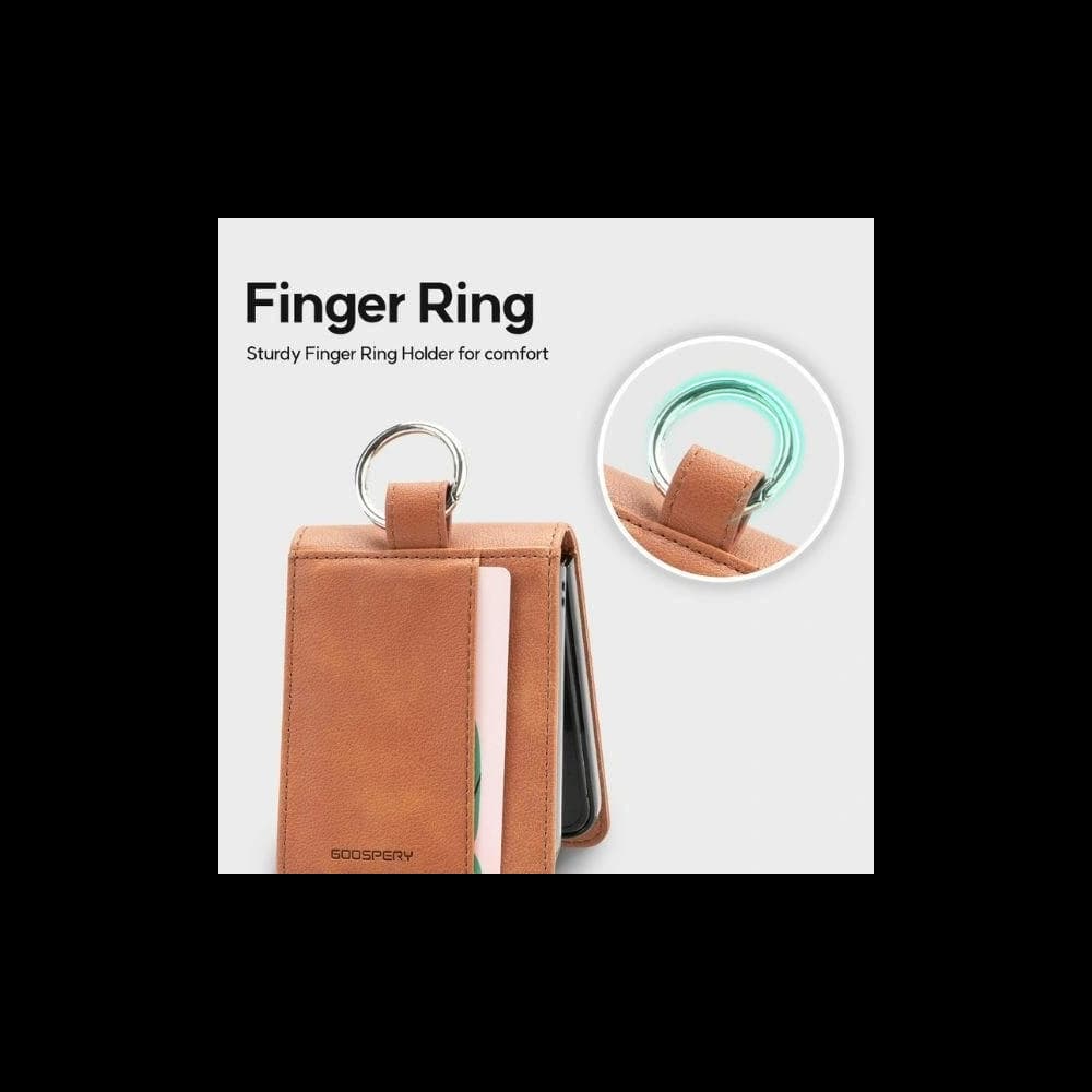 Caz de bază Mercury pentru jurnal Samsung Galaxy Z Flip 6 / 7 FE maro deschis - 3