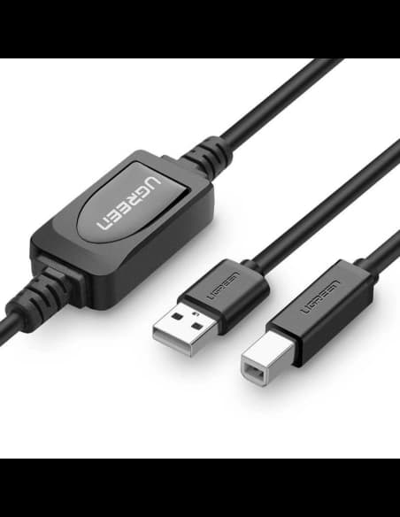 UGREEN US122 aktív USB 2.0 A-B kábel nyomtatóhoz, 10m (fekete)