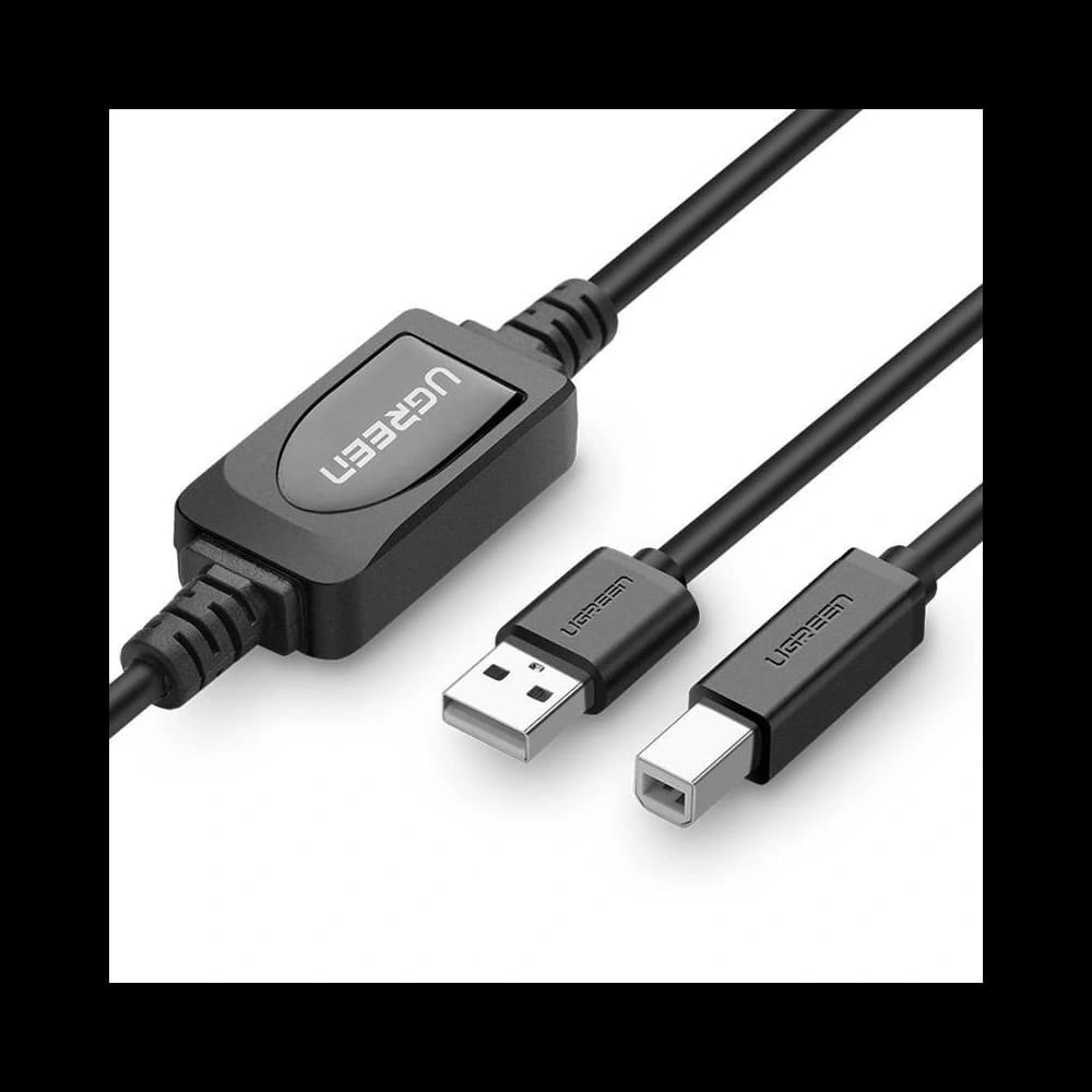 UGREEN US122 aktív USB 2.0 A-B kábel nyomtatóhoz, 10m (fekete) - 1
