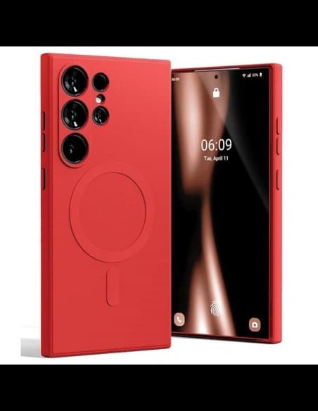 Mercury MagSafe Polosilikonový kryt pro Samsung Galaxy S24 Ultra červený