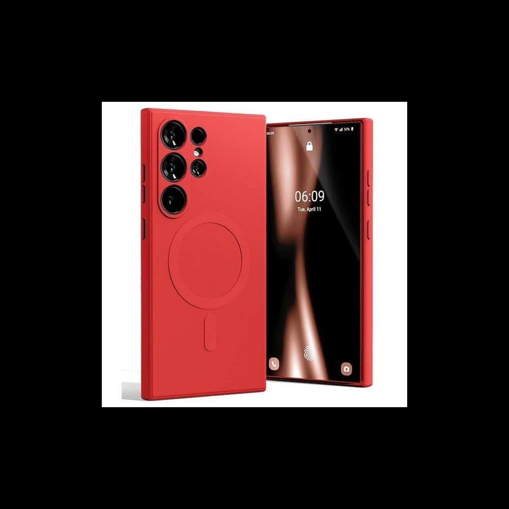 Mercury MagSafe Polosilikonový kryt pro Samsung Galaxy S24 Ultra červený