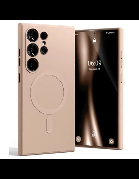 Carcasa semi-siliconică Mercury MagSafe pentru Samsung Galaxy S24 Ultra roz nisipos