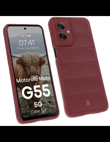 Bizon Case Tur Motorola Moto G55 5G burgunderrot