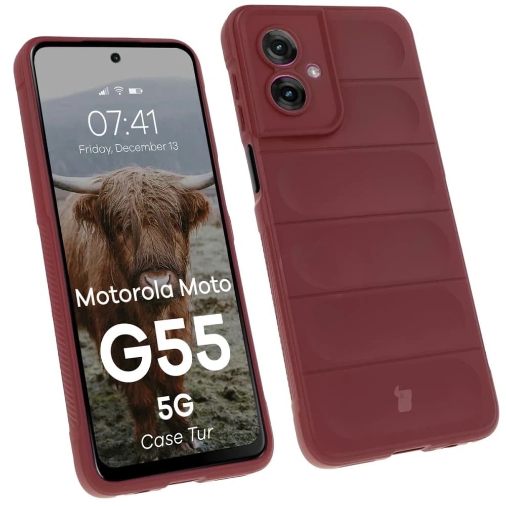 Bizon Case Tur Motorola Moto G55 5G burgunderrot