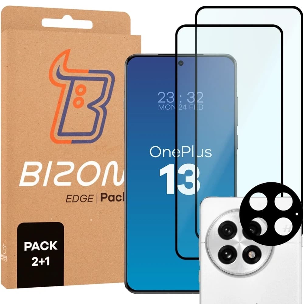Bizon Edge 2 Pachet 2x sticlă temperată + 1x protecție pentru lentile OnePlus 13