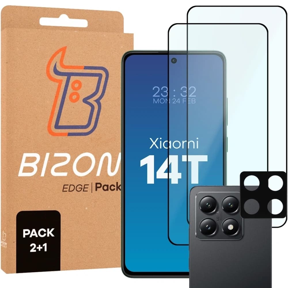 Bizon Edge 2 Pachet 2x sticlă temperată + 1x protecție pentru lentile Xiaomi 14T