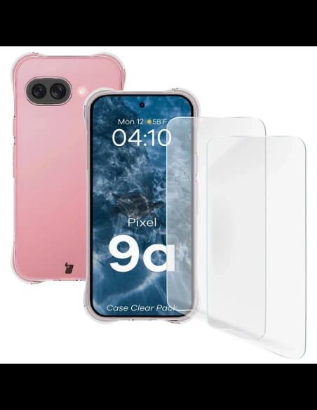 Bizon Case Clear Pack case + 2x screen film Google Pixel 9a