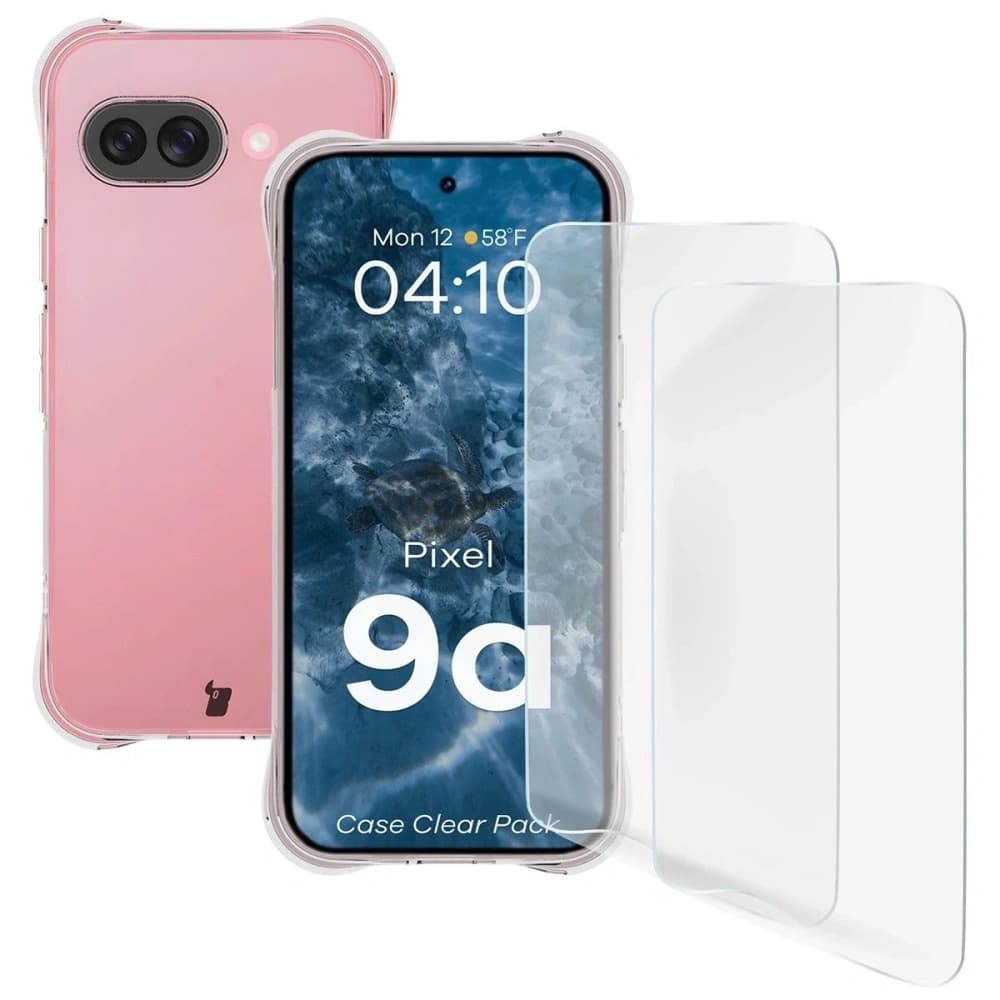 Bizon Case Clear Pack pouzdro + 2x ochranná fólie na displej Google Pixel 9a - 1