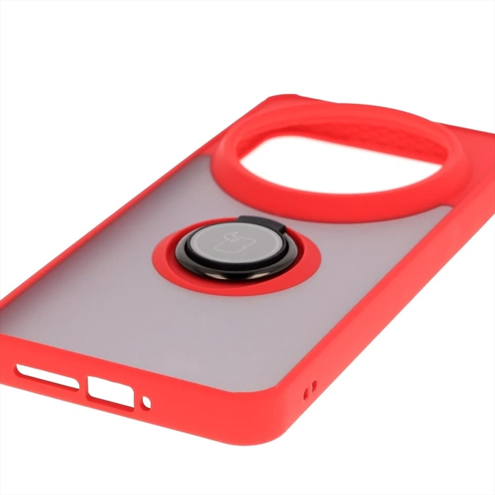 Bizon Case Hybrid Ring Xiaomi 15 Ultra smoky with a red frame - 5