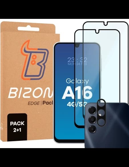 Bizon Edge 2 Pack 2x tvrzené sklo + 1x ochrana objektivu Samsung Galaxy A16 4G / 5G