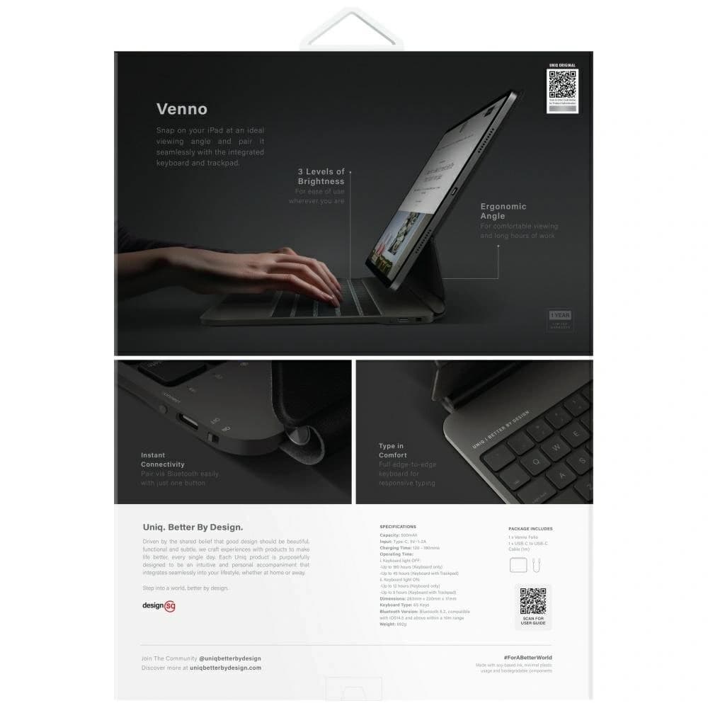 UNIQ Venno Pro Magnetický chytrý kryt pro Apple iPad Pro 13" 2024 černý - 8