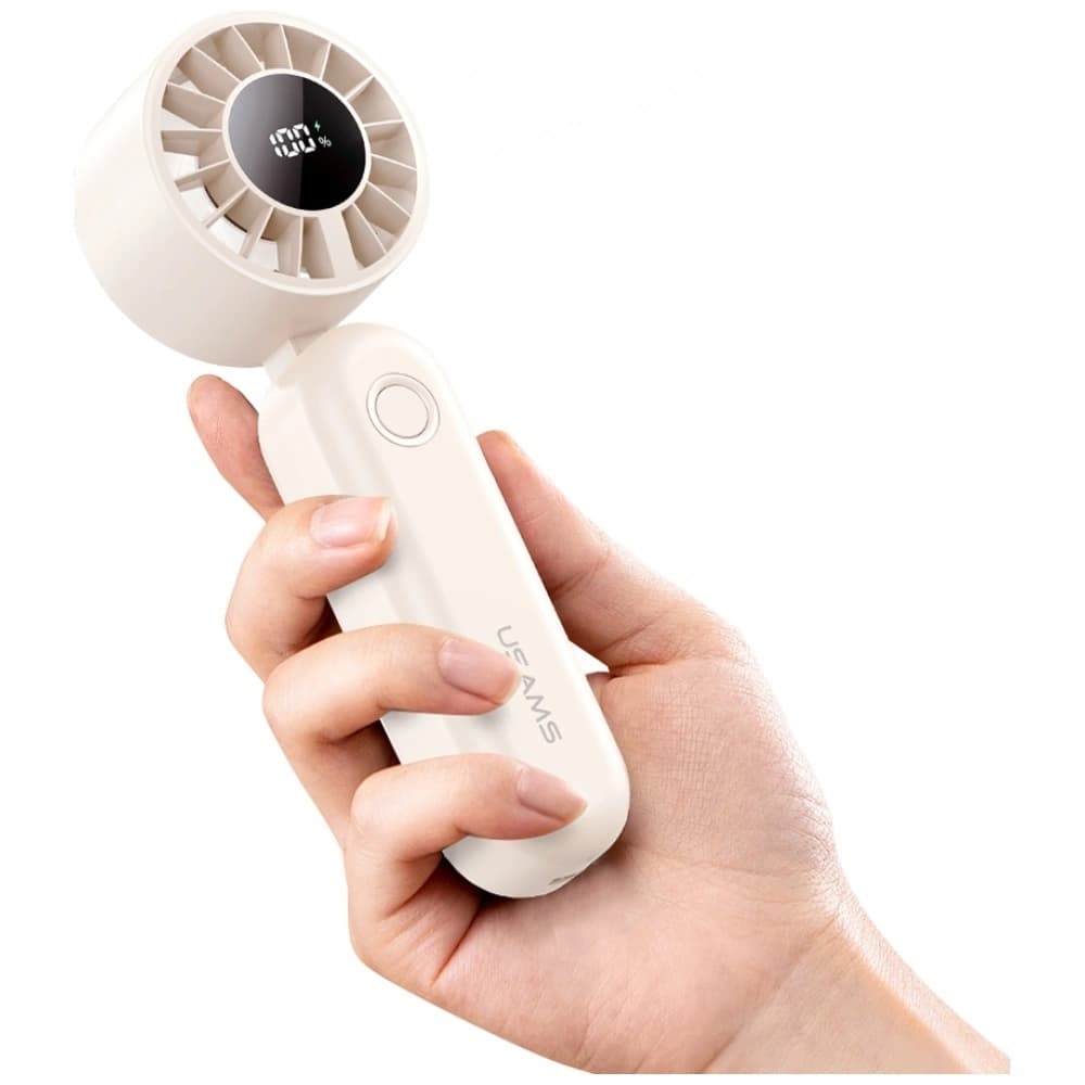 USAMS Mini ZB352 Foldable Hand Fan 1200mAh beige - 8