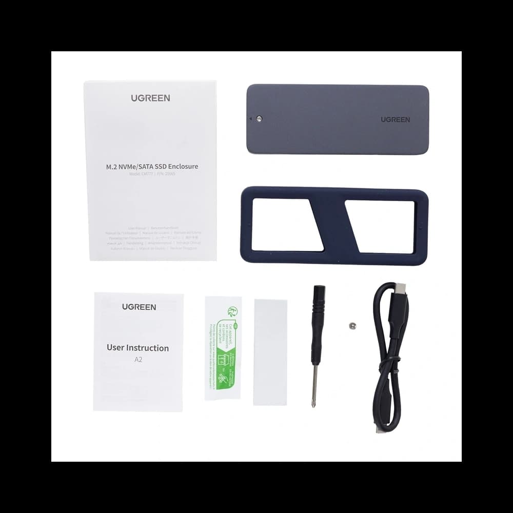 UGREEN CM777 SSD Enclosure, NVMe/SATA, 20Gbps, USB-C