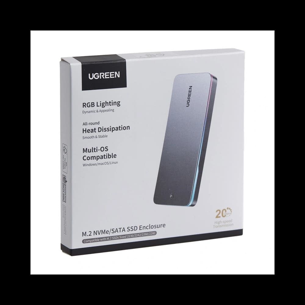 UGREEN CM777 SSD Enclosure, NVMe/SATA, 20Gbps, USB-C - 5