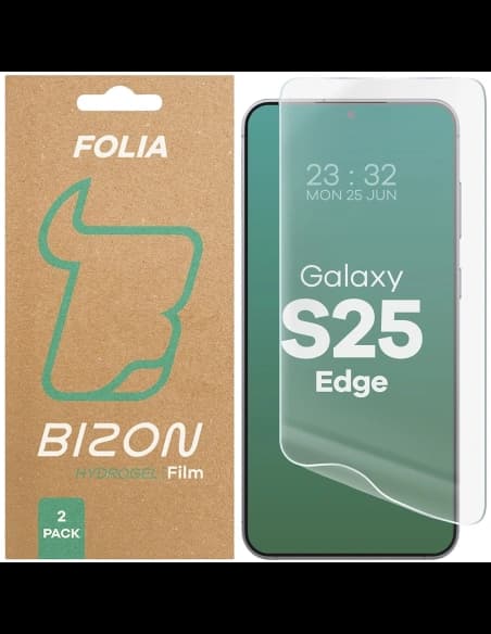Bizon Glass Hydrogel Front Samsung Galaxy S25 Edge [2 PACK]