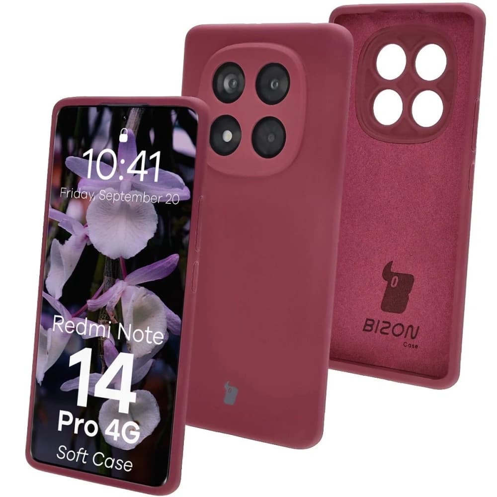 Husă Bizon Soft pentru Xiaomi Redmi Note 14 Pro 4G violet închis